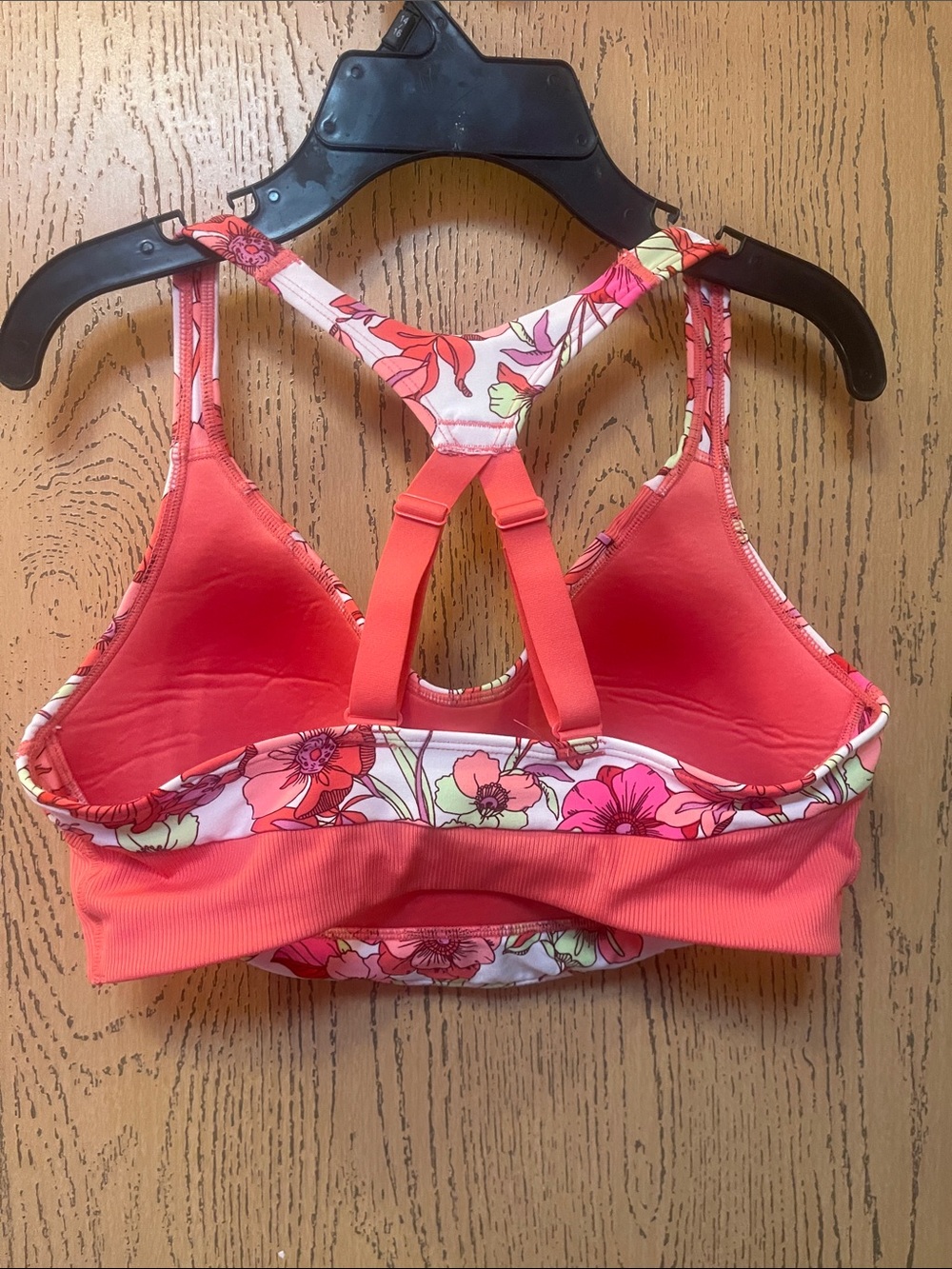 Avia Coral & Pink Floral Strappy Sports Bra - Picture 3 of 3